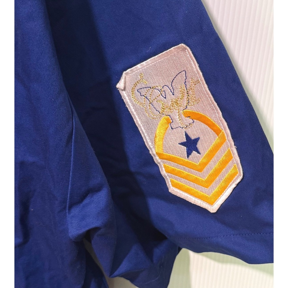 Regal Military Combat Shirt Blue Button Front Uniform Costume Men's 3XL Y2K Rap - Picture 4 of 12